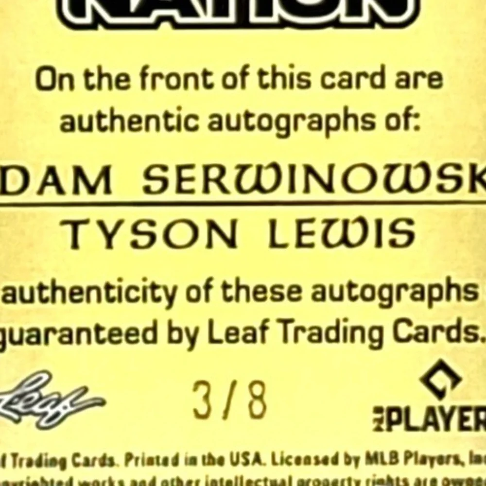 2025 3/8 Tyson Lewis & Adam Serwinowski 2 For the Show Duo Autos Top Prospects